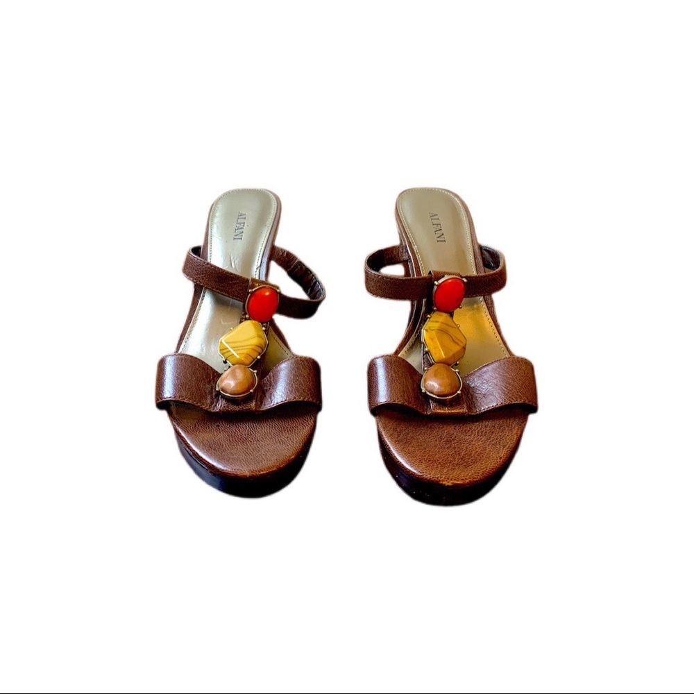 Small Wedge Heel with Gem Stones